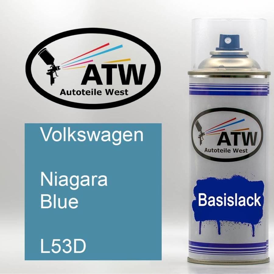 Volkswagen, Niagara Blue, L53D: 400ml Sprühdose, von ATW Autoteile West.